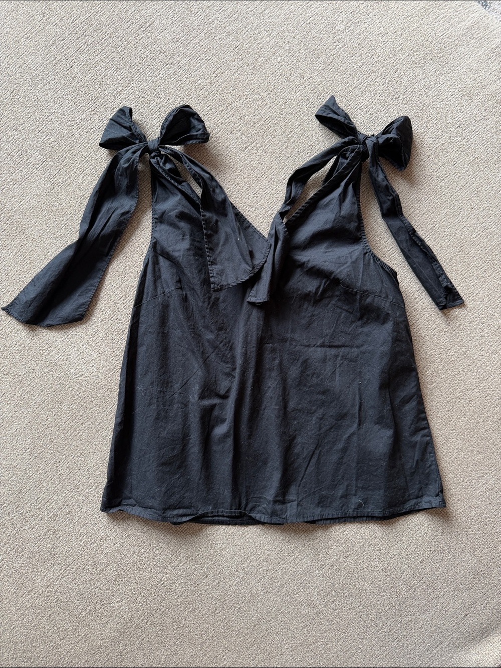 Black Tie-Shoulder Sleeveless Top